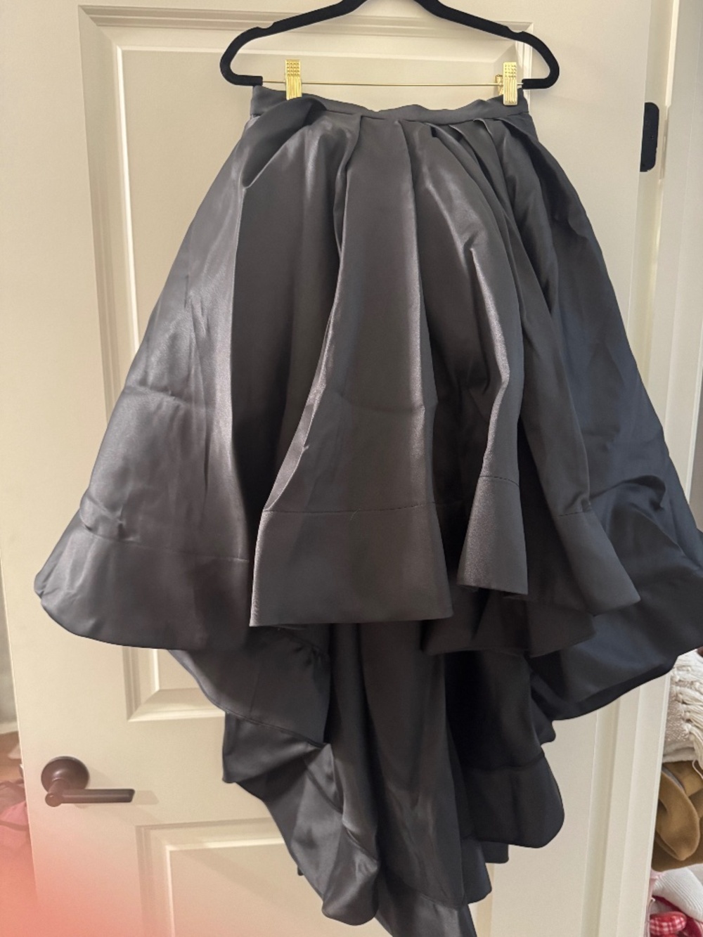 Anthropologie Hutch Black High Low Taffeta Ballgown Skirt Size 4 NWT